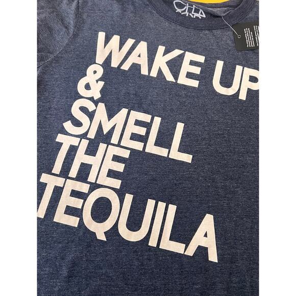 Chaser Graphic Tee Wake Up & Smell The Tequila Navy Blue NWT Size Large - Picture 6 of 8
